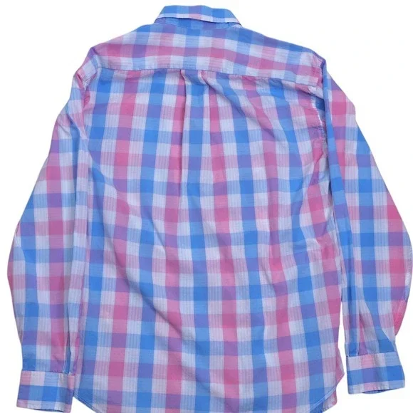 Vineyard Vines M Classic‎ Fit Murray Shirt Plaid Pink Blue Button Down - Picture 7 of 12